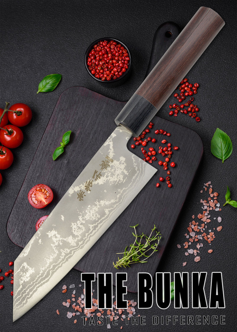 A japanese kitchen knife called the bunka