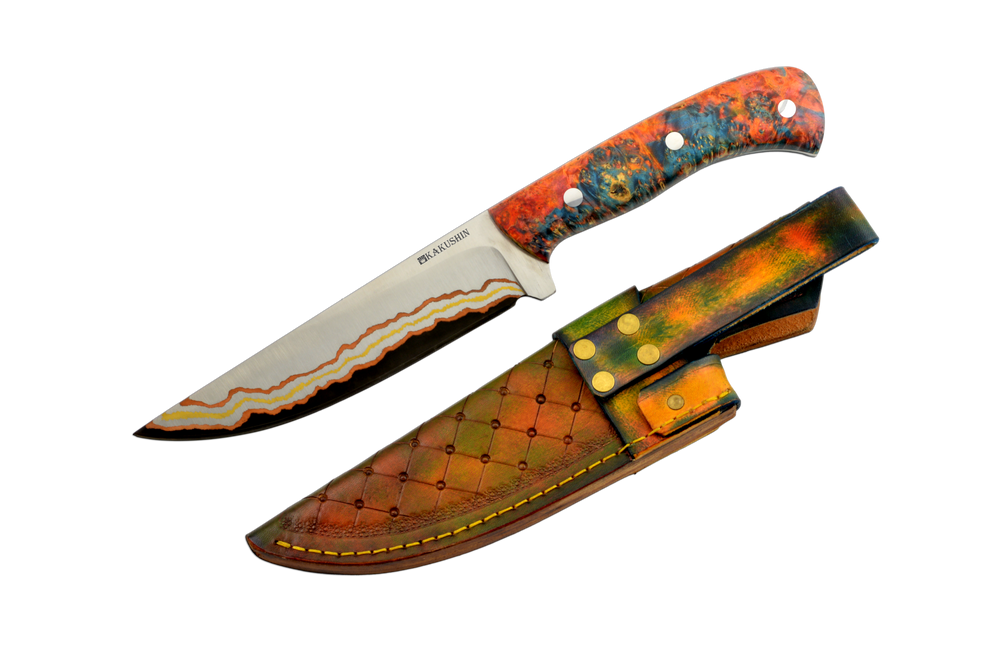 Custom Cu-Mai 52100 Stabilized Wood-3 Hunting Knife 160mm