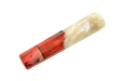 The Custom Wa-Handle #606 - 141mm (Standard) from Made in Turkey features a resin barrel blank with marbled ivory blending into rich red and black wood grain—ideal for custom knife handle or blade-to-handle projects, shown on a white background.
