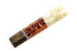 Le manche sur mesure « Wa-Handle » n° 611 - 141 mm (standard) de la marque Made in Turkey se compose de bois foncé, d’une loupe d’Amboyna de couleur brun-rouge inspirée de la résine époxy et de résine blanche nacrée — idéal pour la fabrication de manches de couteaux sur mesure ou pour des projets d’assemblage de lame et de manche.
