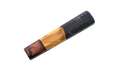 The Custom Wa-Handle #614 - 142mm (Standard) by Made in Turkey features a handcrafted design with a natural wood section reminiscent of an olive wood knife handle and glossy dark resin swirls, shown on a white background.