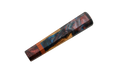The Custom Wa-Handle #620 - 139mm (Standard) by Made in Turkey is a rectangular pen blank of resin and wood, showcasing blue, red, black swirls and natural wood grain—ideal for crafting a custom knife handle—shown on white.