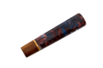 The Custom Wa-Handle #623 - 143mm (Standard) by Made in Turkey features smooth brown wood on one side and glossy resin with swirling dark red, blue, and black hues on the other, displayed against a white background.