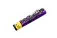 The Custom Wa-Handle #625 - 132mm (Standard) by Made in Turkey is a cylindrical epoxy knife handle with marbled purple, black, white, and yellow segments, displayed against a plain white background.