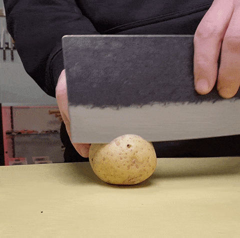 Cutting with a chinese cleaver