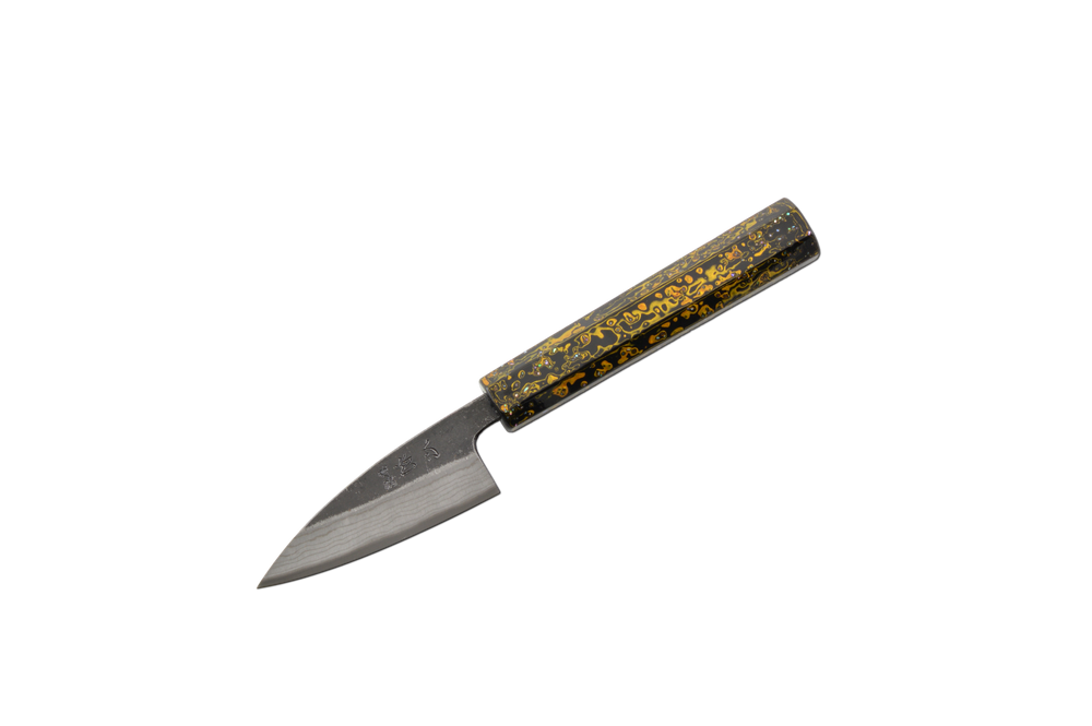Kumokage AO2 Damascus Epoxy Spirkle Paring 80mm