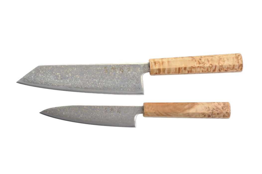 Hatsukokoro Hikari Damascus SLD Custom Amboyna Duo