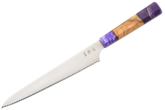 Hatsukokoro 1K6 Custom Purple Epoxy Bread Knife 240mm
