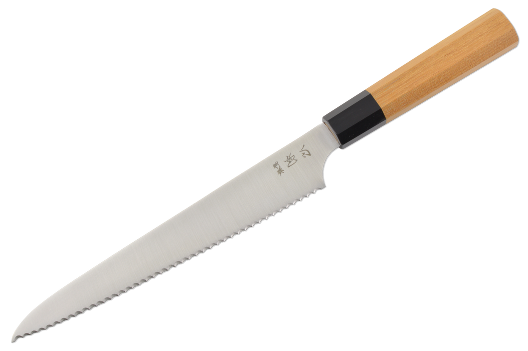 Hatsukokoro 1K6 Couteau à pain en teck et corne 240mm