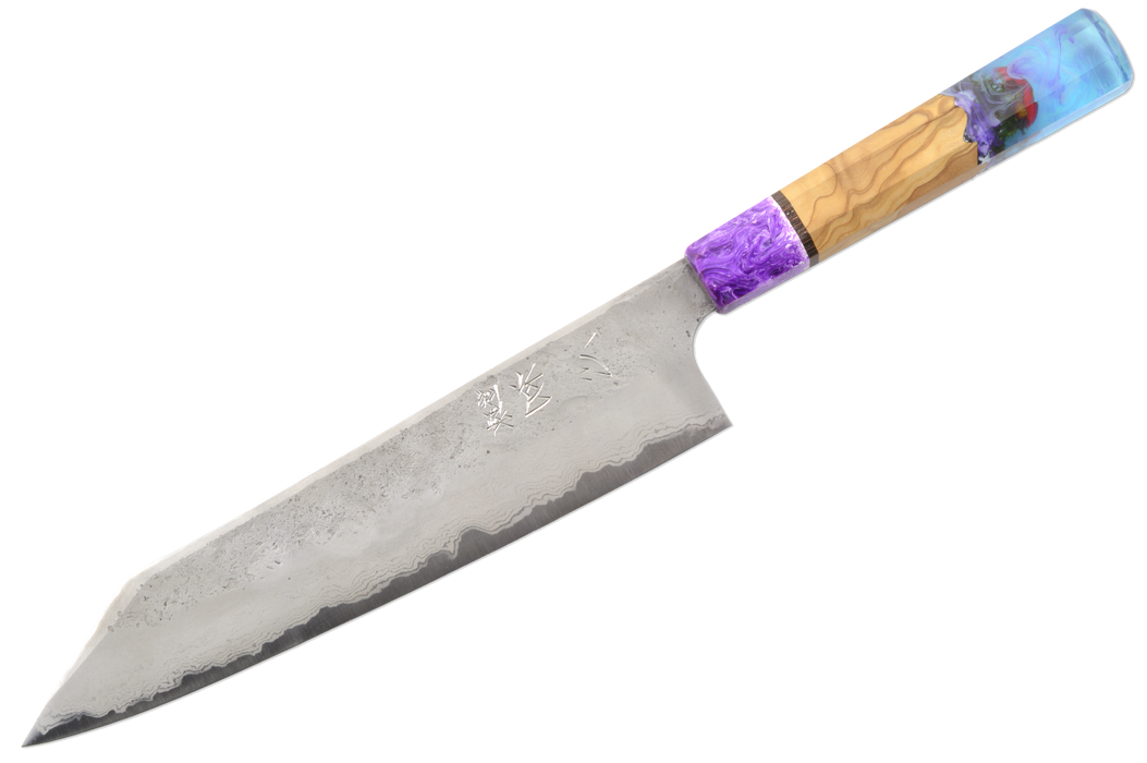 Hatsukokoro Ryusui AO2 Damascus Custom Mushroom Kiritsuke 240mm