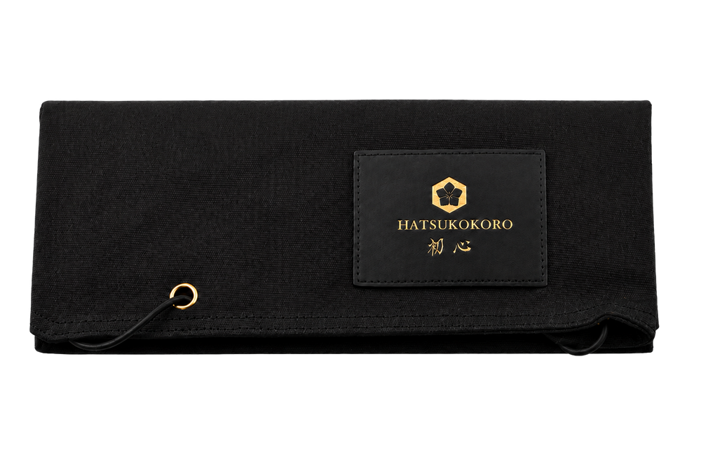 Hatsukokoro Black Waxed Canvas Knife Roll (5 Slots)