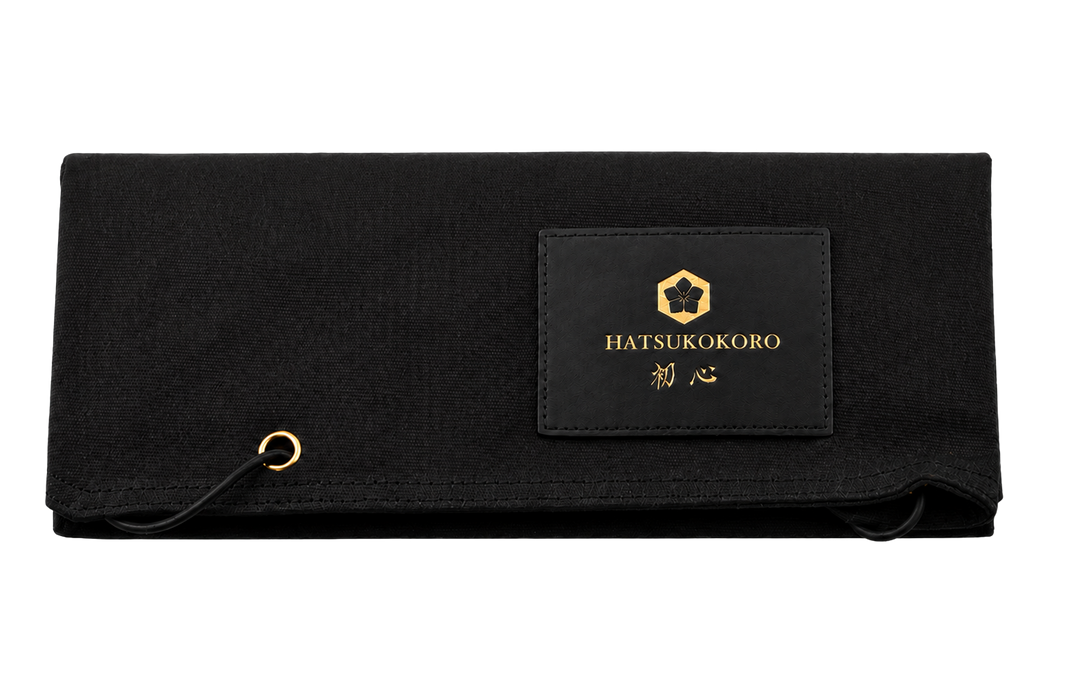 Hatsukokoro Black Waxed Canvas Knife Roll (5 Slots)