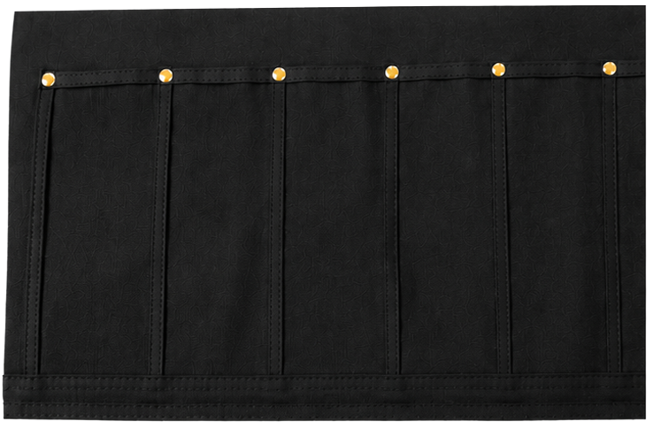 Hatsukokoro Black Waxed Canvas Knife Roll (5 Slots)