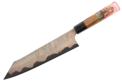 Irodori Ao2 Kurozome Rainbow Damascus Custom Rose Kiritsuke 240mm
