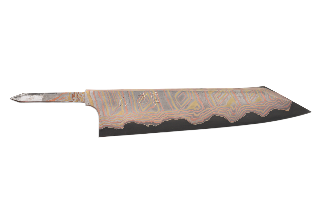 Irodori Ao2 Kurozome Rainbow Damascus Kiritsuke 240mm (Blade Only)