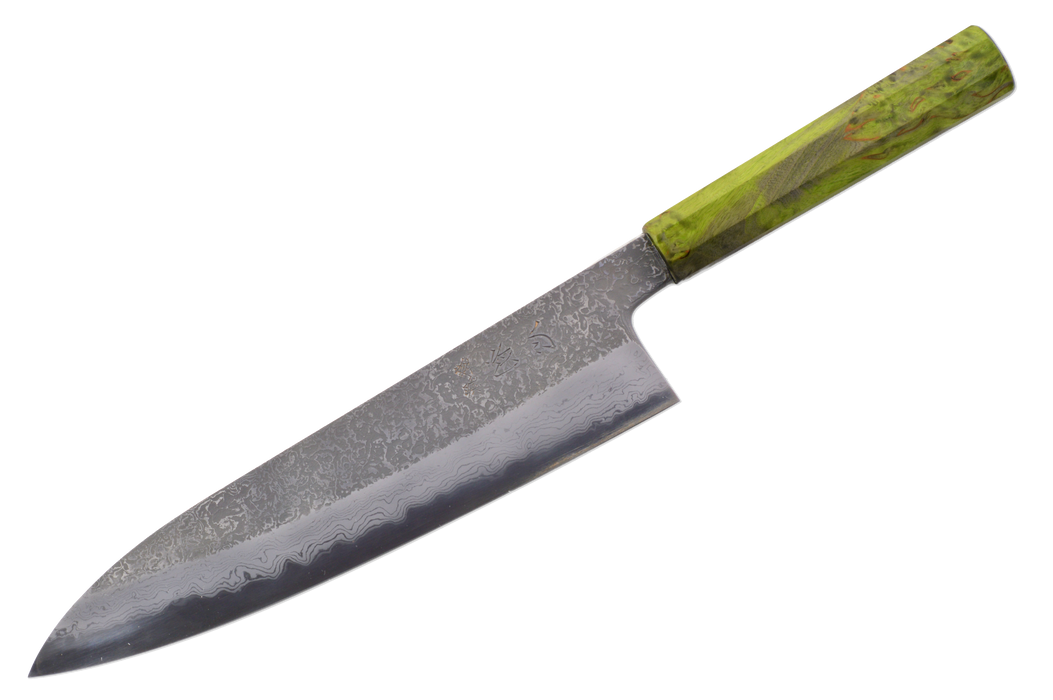Masuda Yoshihide AO1 Custom Green Damascus Gyuto 230mm