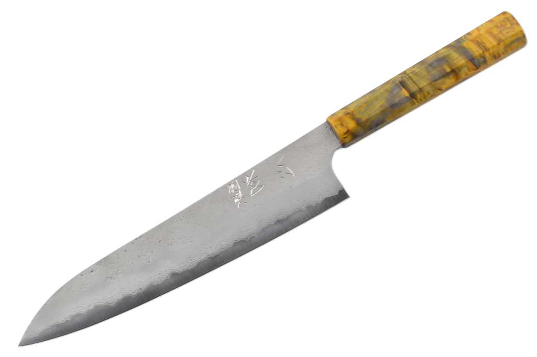 Hatsukokoro Ryusui AO2 Damascus Tiger Gyuto 240mm