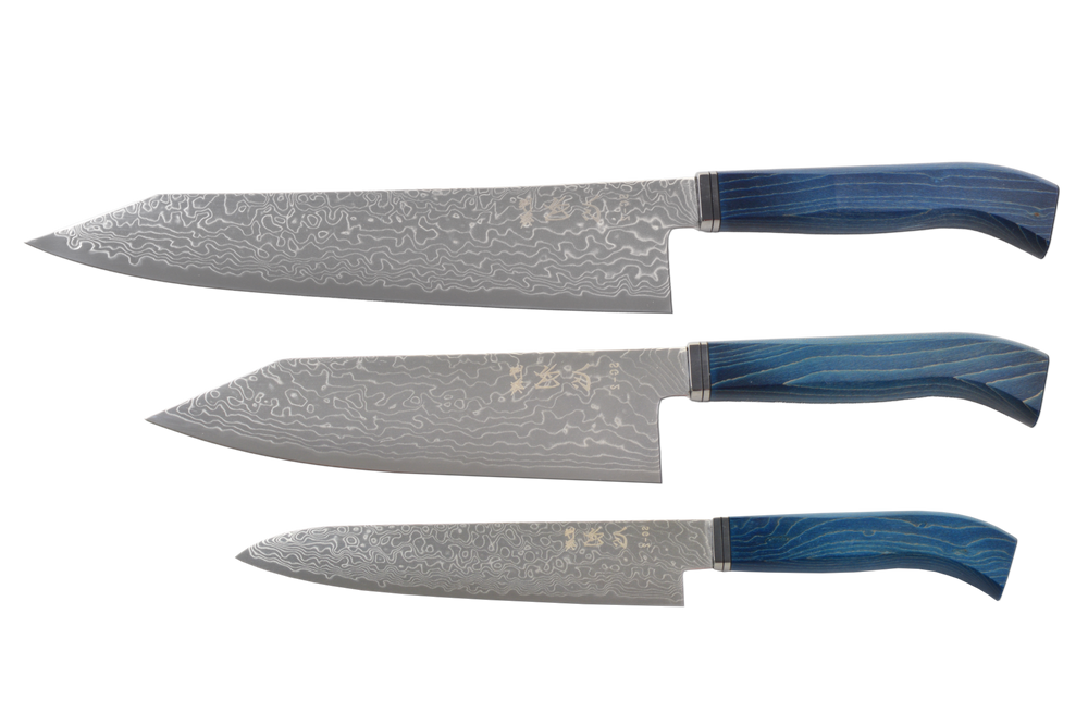 Ryuhyo Migaki R2/SG2 Damascus Western Wa-BMK 3-Pcs Knife Set