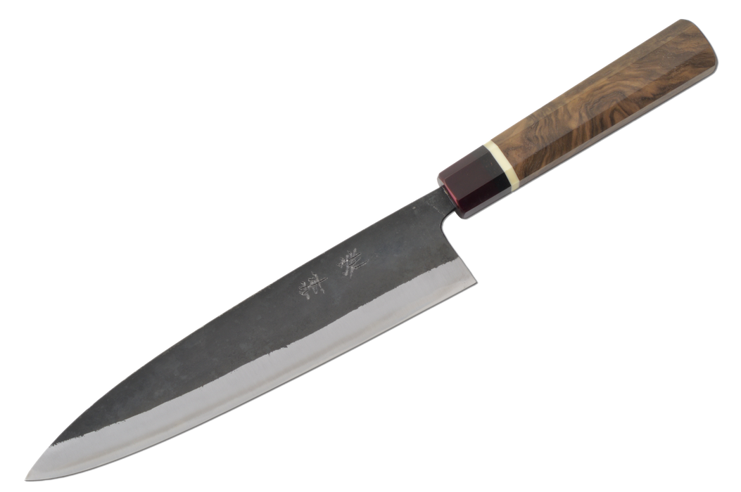 Shinka AO2 Kurouchi Custom Bold Walnut Gyuto 210mm
