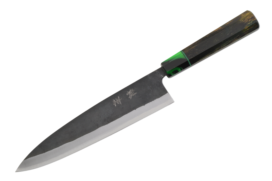Shinka AO2 Kurouchi Custom Green Mango Gyuto 210mm