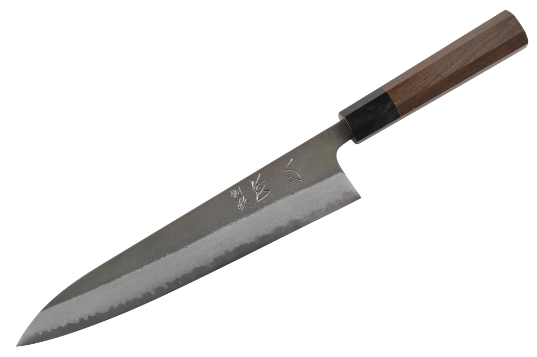 Shinkiro (Takahiro Nihei) AOS Damascus Kurouchi Walnut Gyuto 240mm