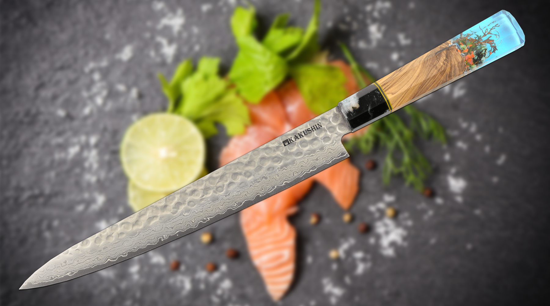 Sujihiki Custom Hanma - Japanese Meat and Fish Slicer