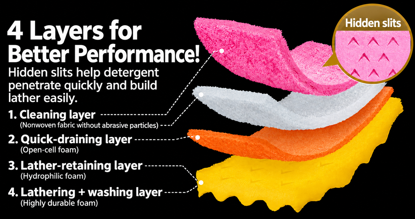 Kitchen Sponge Antibacterial 4-layers