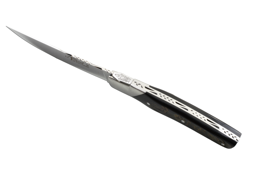 Le Thiers Pirou Prestige Black Buffalo Horn Steak Knives Set 112mm