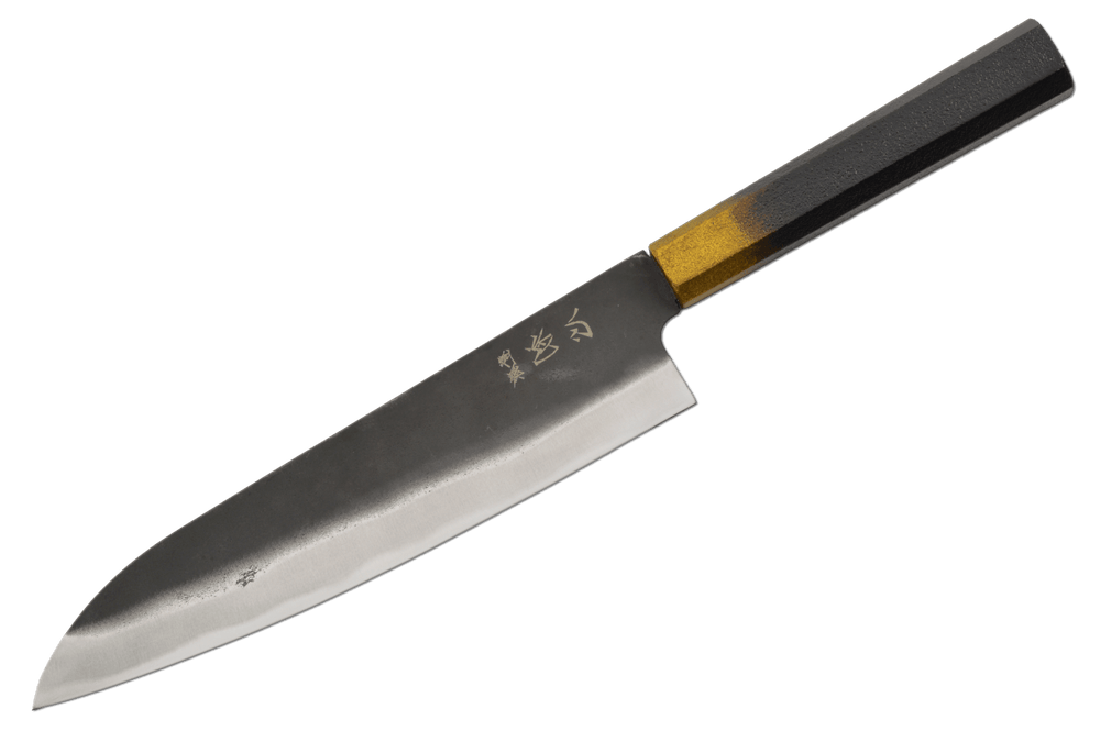 Aokitae Blue 2 laqué noir finition sablée Kurouchi Gyuto 220mm