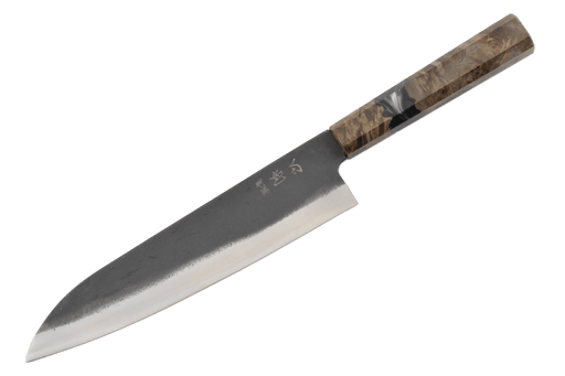 Aokitae Blue 2 Stab Epoxy Kurouchi Gyuto 220mm - Kakushin