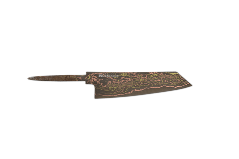 Black Damascus Bronze / Copper Xoay 52100 Petty 135mm (Blade Only)