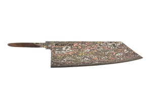 Black Damascus Bronze, Nickel, Brass Xoay 2.0 52100 Tall-Kiritsuke 210mm (Blade Only)