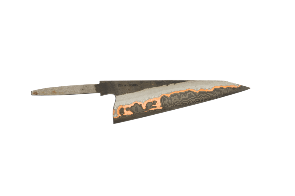 Black Damascus Copper Ko-Kiritsuke 170mm (Blade Only)