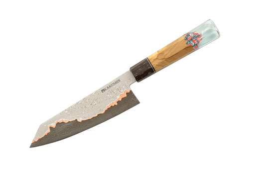 Copper Custom 328 Damascus Honesuki Petty 150mm - Kakushin