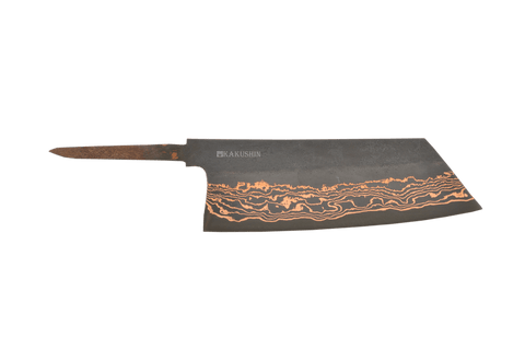 Copper Damascus Kurouchi 52100 Bunka 180mm (Blade Only)