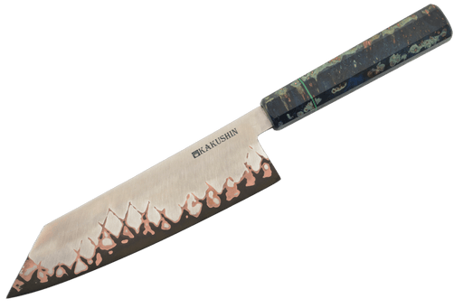 Copper X-San-Mai Custom Amboyna 52100 Kiritsuke 210mm - Kakushin