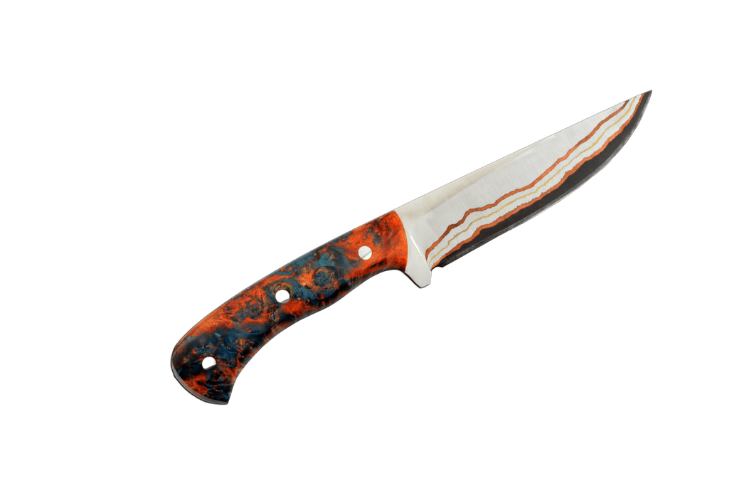 Custom Cu-Mai 52100 Stabilized Wood-2 Hunting Knife 160mm - Kakushin