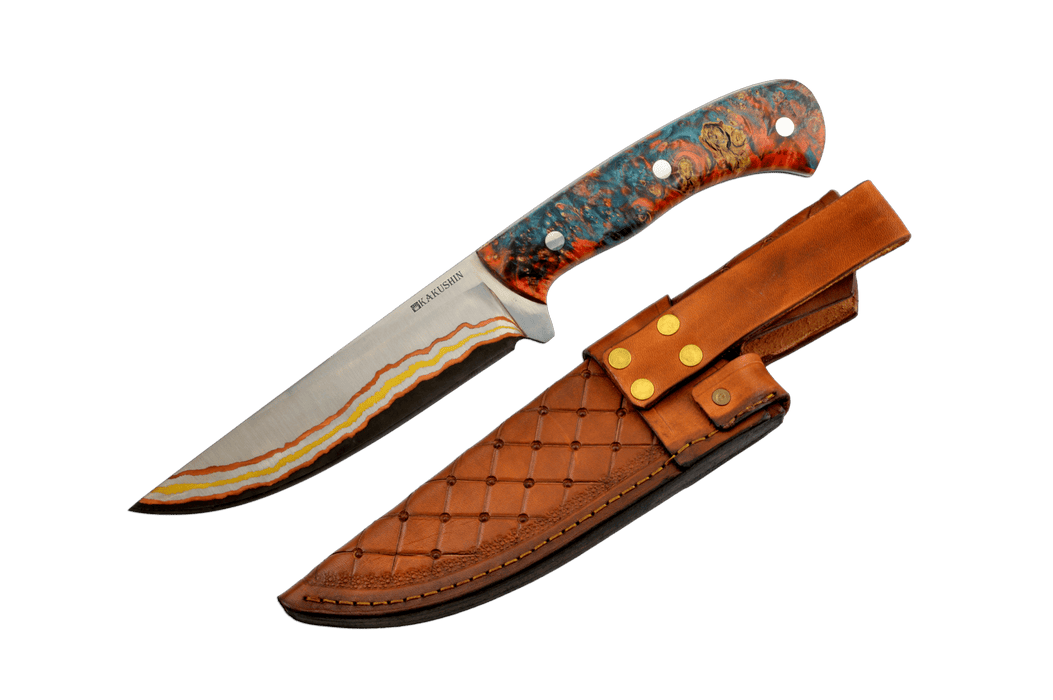 Custom Cu-Mai 52100 Stabilized Wood-2 Hunting Knife 160mm - Kakushin