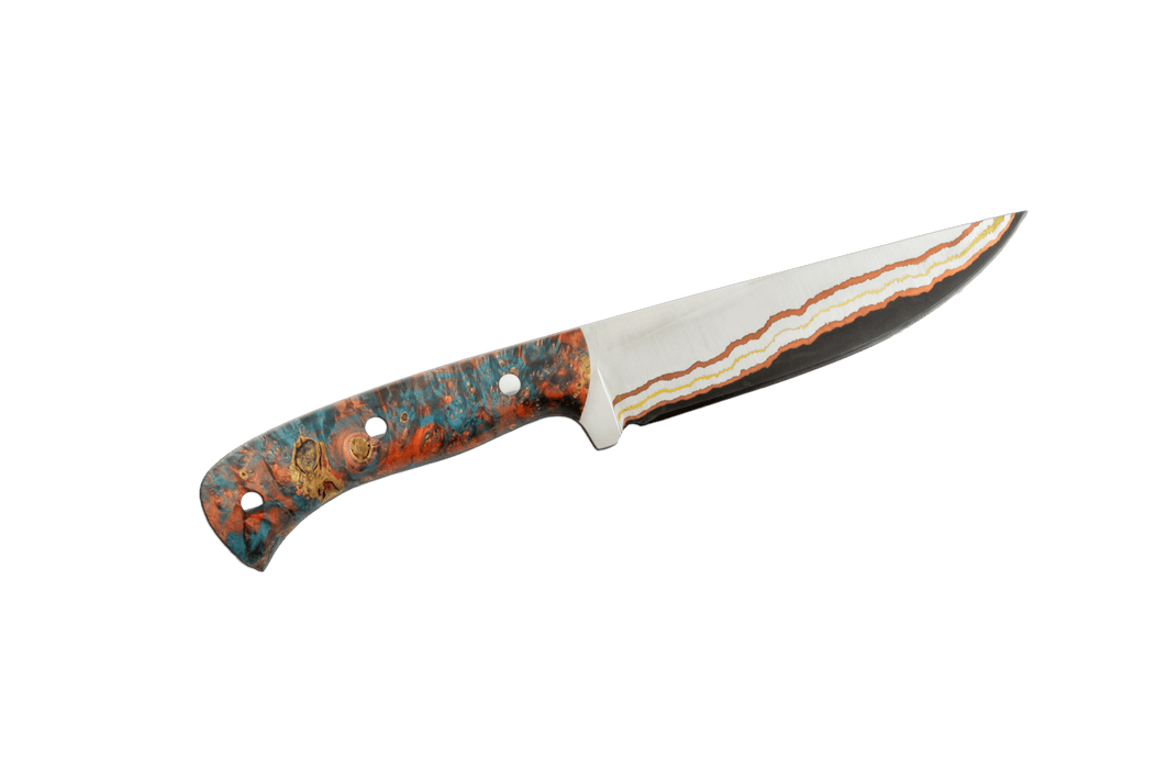 Custom Cu-Mai 52100 Stabilized Wood-3 Hunting Knife 160mm - Kakushin