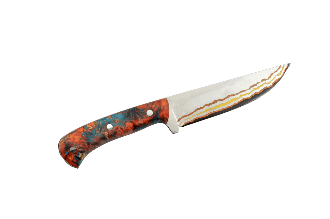 Custom Cu-Mai 52100 Stabilized Wood-4 Hunting Knife 160mm - Kakushin