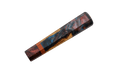 Le « Custom Wa-Handle #620 - 139 mm (standard) » de Made in Turkey est un ébauche de stylo rectangulaire en résine et bois, présentant des tourbillons bleus, rouges et noirs ainsi que le grain naturel du bois — idéal pour la fabrication d'un manche de couteau sur mesure —, présenté ici sur fond blanc.