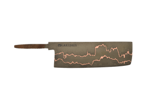 Dual Copper ECG-Style Damascus 52100 Tall-Nakiri 180mm (Blade Only)