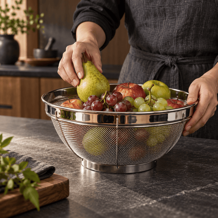 Elegance Stainless Steel Colander Set — 3 Pieces - Kakushin