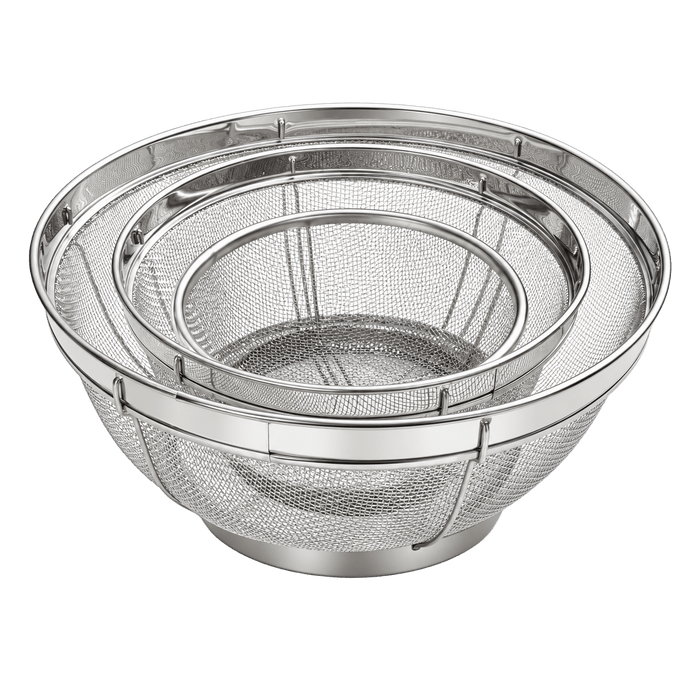 Elegance Stainless Steel Colander Set — 3 Pieces - Kakushin