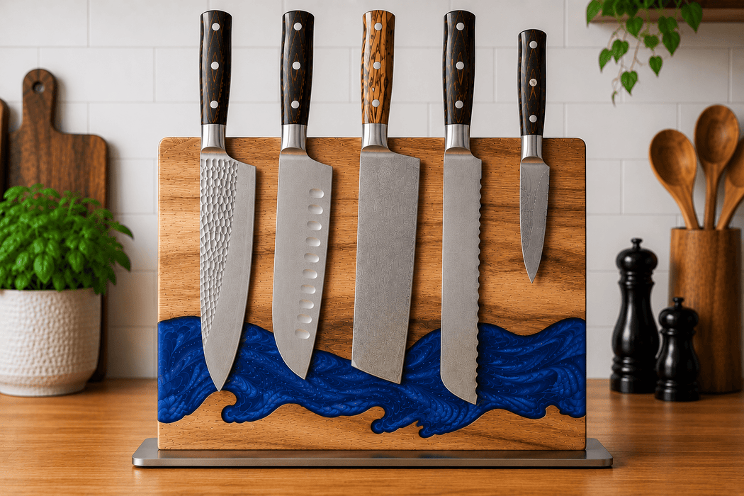 Epoxy Acacia Magnetic Knife Block - Kakushin