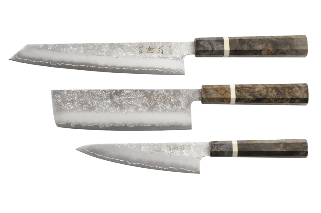 Ginrei Silver3 Nashiji Birch 3 - Pcs Chef Set - Kakushin