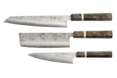 Ginrei Silver3 Nashiji Birch 3-Pcs Chef Set