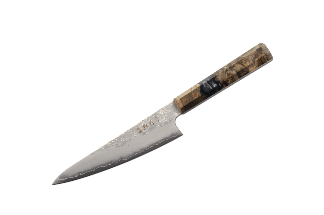 Ginrei Silver3 Nashiji Birch & Epoxy Ko-Santoku 150mm - Kakushin