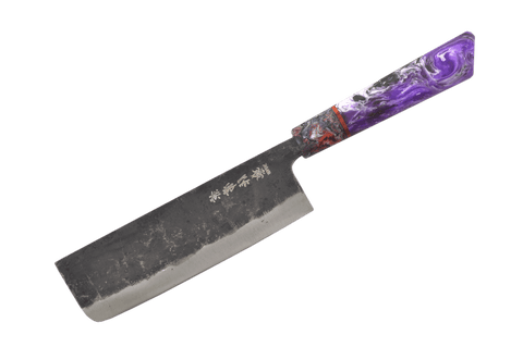 Hamatogi Custom Purple Swirl AO2 Nakiri 165mm
