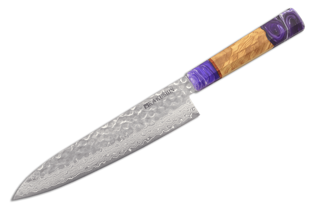 Hanmā Custom Purple Olive Gyuto 210mm - Kakushin